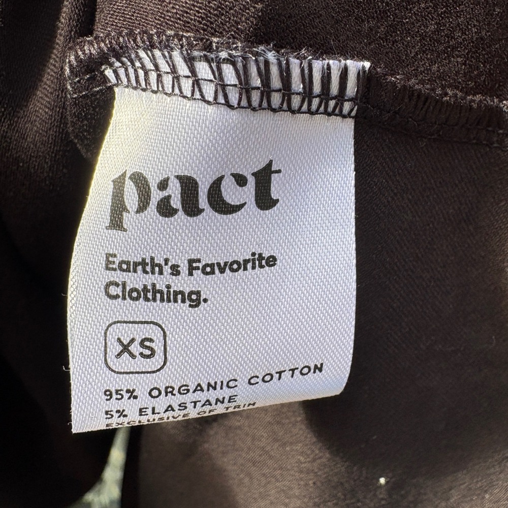 Pact Womens XS Fit & Flare Dress Black Organic Cotton 3/4 Sleeve Minimalist - Picture 3 of 6